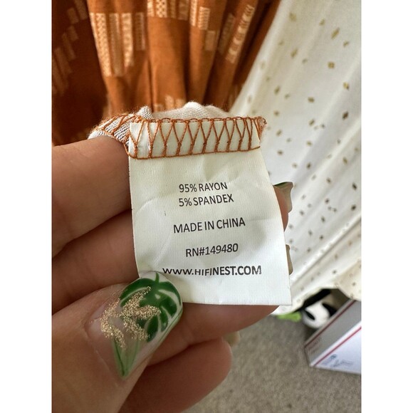 Hawaii's Finest Kapala Collection Hawaiian Tribal A-Line Back Tie Halter Dress L - Picture 6 of 7